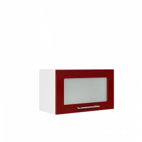 Бруклин ШВГС 600 Шкаф верхний горизонтальный со стеклом (Бетон белый/корпус Белый) в Чите - chita.katalogmebeli.com | фото