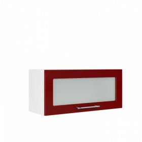 Бруклин ШВГС 800 Шкаф верхний горизонтальный со стеклом (Бетон белый/корпус Белый) в Чите - chita.katalogmebeli.com | фото