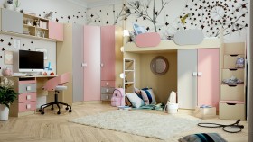 Детская комната Грэйси (Розовый/Серый/корпус Клен) в Чите - chita.katalogmebeli.com | фото