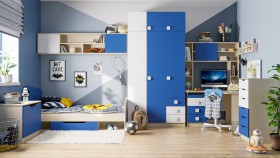 Детская комната Скай (Синий/Белый/корпус Клен) в Чите - chita.katalogmebeli.com | фото 1