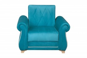 Кресло для отдыха "Порто" (велюр киви бирюза / микровельвет крем) в Чите - chita.katalogmebeli.com | фото 3