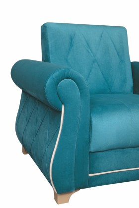 Кресло для отдыха "Порто" (велюр киви бирюза / микровельвет крем) в Чите - chita.katalogmebeli.com | фото 5