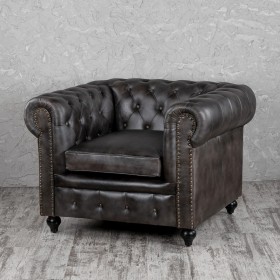 Кресло кожаное Лофт Честер (акация) в Чите - chita.katalogmebeli.com | фото