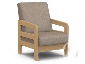 Кресло отдыха Вега-34 (бук лак/UNO CARAMEL) в Чите - chita.katalogmebeli.com | фото
