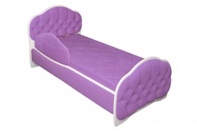 Кровать 160 Гармония 67 Светло-фиолетовый (мягкий бортик) в Чите - chita.katalogmebeli.com | фото