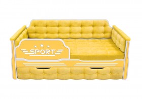 Кровать 170 серии Спорт 1 ящик 74 Жёлтый (мягкие боковые накладки) в Чите - chita.katalogmebeli.com | фото
