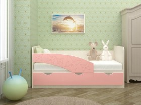 Кровать Бабочки 1,6м (Розовый металлик) в Чите - chita.katalogmebeli.com | фото 1