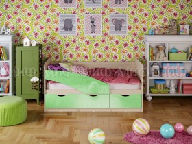 Кровать Бабочки 2,0м (Салатовый металлик) в Чите - chita.katalogmebeli.com | фото