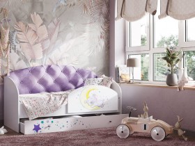 Кровать детская Звездочка Белый/Фиолетовый в Чите - chita.katalogmebeli.com | фото
