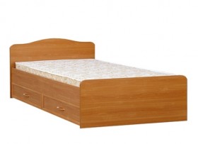 Кровать двойная с ящиками 1400-1 без матраса (круглые спинки) Вишня Оксфорд в Чите - chita.katalogmebeli.com | фото