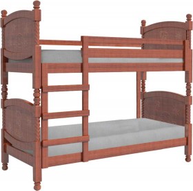 Кровать двухъярусная Валерия из массива сосны 800*1890 Орех в Чите - chita.katalogmebeli.com | фото