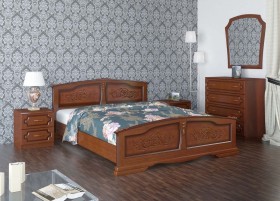 Кровать Елена из массива сосны 1600*2000 Орех в Чите - chita.katalogmebeli.com | фото