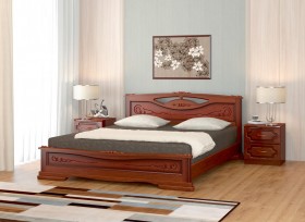 Кровать Карина-7 из массива сосны 1400*2000 Орех в Чите - chita.katalogmebeli.com | фото
