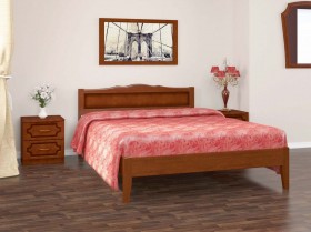 Кровать Карина-7 из массива сосны 1600*2000 Орех в Чите - chita.katalogmebeli.com | фото