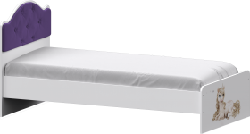 Кровать Каспер с мягкой спинкой и фотопечатью (800х1900)Белый/Фиолетовый в Чите - chita.katalogmebeli.com | фото