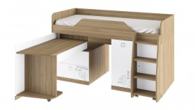 Кровать комбинированная «Оксфорд» (Ривьера/Белый с рисунком) в Чите - chita.katalogmebeli.com | фото 3