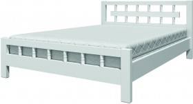 Кровать Натали-5 из массива сосны 1600*2000 Белый античный в Чите - chita.katalogmebeli.com | фото