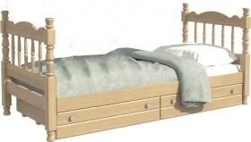 Кровать одинарная Аленка из массива сосны 800*1890 Сосна в Чите - chita.katalogmebeli.com | фото