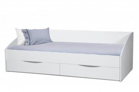 Кровать одинарная "Фея - 3" (симметричная) New/(белый / белый / ДВПО: белый) в Чите - chita.katalogmebeli.com | фото