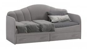 Кровать с мягкой спинкой и ящиками «Сабрина» 900 Светло-серый в Чите - chita.katalogmebeli.com | фото