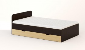 Кровать с ящиками 1200 (Венге/Беленый дуб) в Чите - chita.katalogmebeli.com | фото