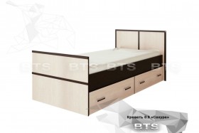 Кровать Сакура с настилом и ящиками 0,9 (Венге/Лоредо) в Чите - chita.katalogmebeli.com | фото