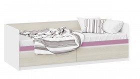 Кровать «Сканди» с 2 ящиками Дуб Гарден/Белый/Лиловый в Чите - chita.katalogmebeli.com | фото