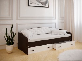 Кровать Софа-7 с мягкой спинкой (800х2000) Венге/ Белый в Чите - chita.katalogmebeli.com | фото