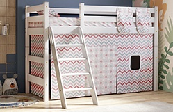 Кровать Соня вариант 6 полувысокая с наклонной лестницей Белый полупрозрачный в Чите - chita.katalogmebeli.com | фото