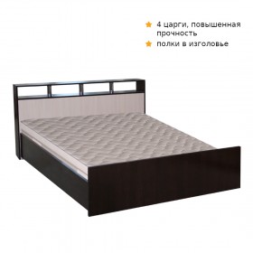 Кровать ТРОЯ 1600 Венге-Дуб бел. в Чите - chita.katalogmebeli.com | фото
