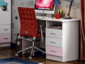 Стол письменный Fashion-1 Вега (Белый/Розовый) в Чите - chita.katalogmebeli.com | фото