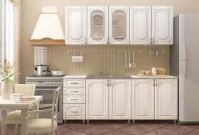 Кухонный гарнитур Лиза-1 (2,0м) (Белый/Сандал) в Чите - chita.katalogmebeli.com | фото