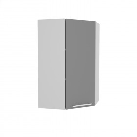 Квадро ВПУ 550 шкаф верхний угловой высокий (Ваниль кожа/корпус Серый) в Чите - chita.katalogmebeli.com | фото