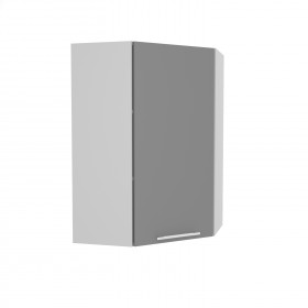 Квадро ВПУ 600 шкаф верхний угловой высокий (Ваниль кожа/корпус Серый) в Чите - chita.katalogmebeli.com | фото
