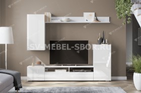 Мебель для гостиной МГС 4 (Белый/Белый глянец) в Чите - chita.katalogmebeli.com | фото 1