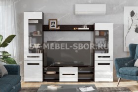 Мебель для гостиной МГС 6 (Исполнение 1/Венге/Белый глянец) в Чите - chita.katalogmebeli.com | фото 1