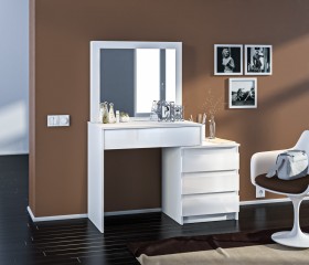 Медея СБ-3232 Стол туалетный Белый/Белый глянец в Чите - chita.katalogmebeli.com | фото