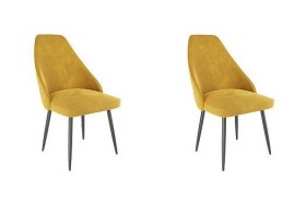 Набор стульев Милан 2 шт (желтый велюр/черный) в Чите - chita.katalogmebeli.com | фото