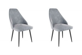Набор стульев Милан 2 шт (серый велюр/черный) в Чите - chita.katalogmebeli.com | фото