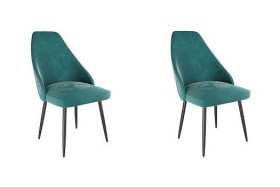 Набор стульев Милан 2 шт (зеленый велюр/черный) в Чите - chita.katalogmebeli.com | фото