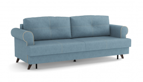 Оливер / диван - кровать 3-х местн. (еврокнижка) (велюр велутто серо-голубой в Чите - chita.katalogmebeli.com | фото 1