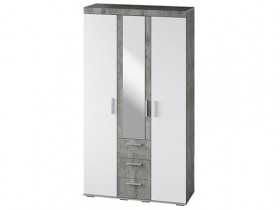 Шкаф 3-х створчатый ШК-30 МС Инстайл (бетон/белый) в Чите - chita.katalogmebeli.com | фото