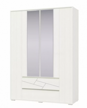 Шкаф 4-х дверный с ящиками Аделина 1600 Рамух белый в Чите - chita.katalogmebeli.com | фото