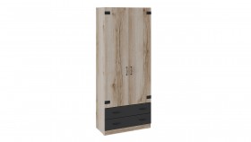 Шкаф для одежды комбинированный «Окланд» (Фон Черный/Дуб Делано) в Чите - chita.katalogmebeli.com | фото