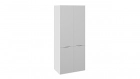 Шкаф для одежды с 2 зеркальными дверями «Глосс» (Белый глянец) в Чите - chita.katalogmebeli.com | фото