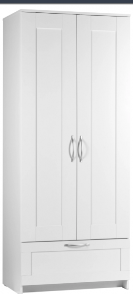 Шкаф двухдверный Сириус с 1 ящиком белый в Чите - chita.katalogmebeli.com | фото