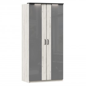 Техно ЛД 678.130.000.007 Шкаф 2-хстворчатый с комбинированными дверями (Дуб Крафт белый/Серый шифер) в Чите - chita.katalogmebeli.com | фото