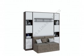 Шкаф-кровать с диваном БЕЛА с полкой ножкой в Чите - chita.katalogmebeli.com | фото 2