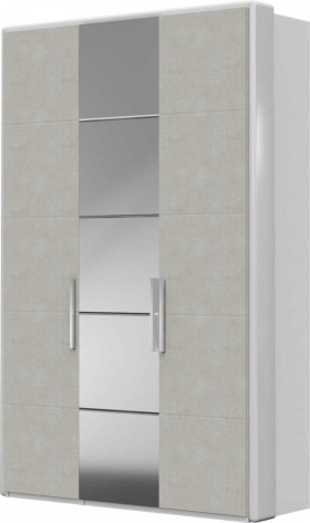 Шкаф ШР-3 зеркало, Вива (Белый/Белый глянец/Платина) в Чите - chita.katalogmebeli.com | фото