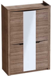 Шкаф трехдверный Соренто Дуб стирлинг/Кофе структурный матовый в Чите - chita.katalogmebeli.com | фото